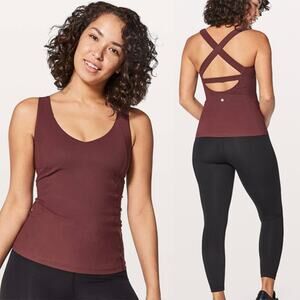 LULULEMON Long Breath 2-In-1 Maroon Tank US 6